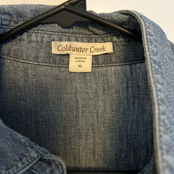 Coldwater Creek Blue Denim Shirt Dress size 16 - Picture 2 of 3